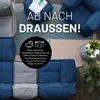 Outdoor seating arrangement with modular beanbag chairs and a small table with plants. Anteprima dell’immagine prodotto