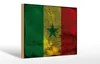 Holzschild Flagge Senegal 30x20cm Flag of Senegal Rost Produktbild-Vorschau 1