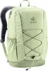 A studio shot of a green backpack. Voir les images du produit