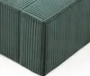 A close-up view of the corner of a green corduroy ottoman. Produktbild-Vorschau