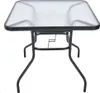 ZWMT Gartentisch, 80 x 80 cm, Metall mit Glasplatte Produktbild-Vorschau 2