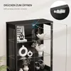 BROTTAR 71" hoher Vitrinenschrank Schwarz mit Glastür und Produktbild-Vorschau 5