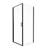 A black framed shower cabin with a glass door and handle, shown from a three-quarter angle against a white background. Anteprima dell’immagine prodotto