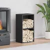 vidaXL Brennholzregal Schwarz 40x30x75 cm Kaltgewalzter Produktbild-Vorschau 2