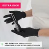 Hands wearing black nitrile gloves holding screwdrivers. Produktbild-Vorschau