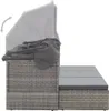 vidaXL Île solaire de jardin avec toit Poly rotin tons gris Voir les images du produit 9
