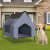 TRMLBE 2-in-1 Hundehütte L Größe Kundehütte outdoor, 130 x Produktbild-Vorschau 3