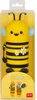 A yellow bee-shaped pencil case in its packaging. Voir les images du produit
