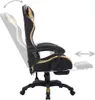 vidaXL Gaming-Stuhl mit RGB LED-Leuchten Gold und Schwarz Produktbild-Vorschau 4