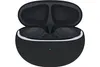A pair of black wireless earbuds in their open charging case. Produktbild-Vorschau