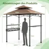 A diagram showing the dimensions of a grill gazebo with a silhouette of a person for scale. Produktbild-Vorschau