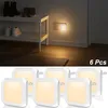 6 Stück LED Nachtlicht Steckdose Warmweiß Dimmbar Produktbild-Vorschau 1