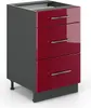 Küchenunterschrank Vicco Fame-Line Bordeaux Hochglanz 50 cm Produktbild-Vorschau 1