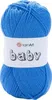 A ball of blue yarn with a label. Náhled obrázku produktu