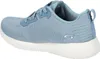 A side view of a blue Skechers Bobs Squad Tough Talk sneaker with a white sole. Produktbild-Vorschau