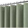 Duschvorhang Leinen mit Metallringen 152 x 214 cm Grün Produktbild-Vorschau 1