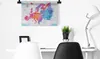 MuchoWow® Wandteppich Wandbehang Karte - Aquarell 60x40 cm Produktbild-Vorschau 5