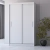 Schwebetürenschrank Kleiderschrank Schrank 120 cm Weiß/Weiß Produktbild-Vorschau 1