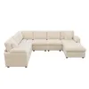 Merax XXL Modulares U-Form Sofa, L-Form Ecksofa Mit Hocker, Produktbild-Vorschau 10