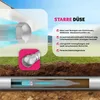 Diagrams and text explaining the features of a rigid nozzle for pipe cleaning. Produktbild-Vorschau