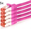 TPFNet 5er Pack 0,25m Cat.6 Patchkabel / Netzwerkkabel Produktbild-Vorschau 1