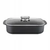 A rectangular black roasting pan with a clear glass lid and a silver handle, presented on a white background. Produktbild-Vorschau