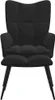 A black velvet recliner chair with an attached footrest is shown from the front against a white background. Voir les images du produit