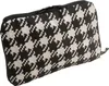 A black and white houndstooth patterned pouch is shown against a white background. Produktbild-Vorschau