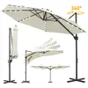 Faziango Sonnenschirm Ampelschirm 3x3 m Beige mit Solar LED Produktbild-Vorschau 1