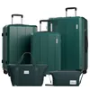 A set of dark green luggage and bags arranged on a white background. Produktbild-Vorschau
