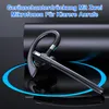 A black Bluetooth headset is displayed against a dark, reflective background with blue accents. Produktbild-Vorschau