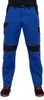 A pair of blue work pants with black accents and black shoes. Produktbild-Vorschau