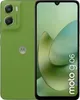 A green Motorola smartphone is shown from the front and back. Podgląd zdjęcia produktu