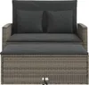 Gartensofa 2-Sitzer mit Kissen Grau Poly Rattan Produktbild-Vorschau 5