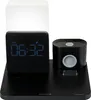 A black multi-function charging station with a digital clock and a light. Voir les images du produit