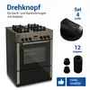 Knebel Drehknopf Set 38mmØ schwarz 16-teilig mit Adaptern Produktbild-Vorschau 2