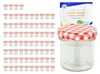 75er Set Sturzglas 167 ml To 66 rot karierter Deckel Produktbild-Vorschau 1