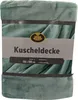 A folded green blanket is presented in its packaging. Produktbild-Vorschau