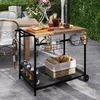 Outsunny Servierwagen Barbecue Trolley Gartenrollwagen mit Produktbild-Vorschau 8