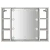 vidaXL Armoire de toilette avec LED gris béton 76x15x55 cm Voir les images du produit 6