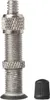 A close-up studio shot of a bicycle valve stem and its cap. Produktbild-Vorschau