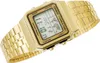 A close-up, angled shot of a gold Casio Vintage digital watch with a metal band, displayed against a white background. Produktbild-Vorschau