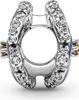 A close-up studio shot of a horseshoe-shaped charm with clear and brown stones. Anteprima dell’immagine prodotto