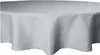 Tischdecke rund 220 cm Ø silber beschichtet Leinenoptik Produktbild-Vorschau 1