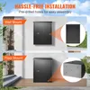 The image shows two different mounting options for a black mailbox: wall mount and floor mount. It highlights the ease of installation with pre-drilled holes. Anteprima dell’immagine prodotto