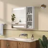 Spiegelschrank Bad mit Beleuchtung 70x60 cm 1 Tür (öffnet Produktbild-Vorschau 2