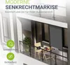 Svislá markýza na balkon 120 x 228-316 cm, UV ochrana, šedá Náhled obrázku produktu 9