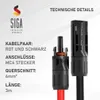 SIGA Solarkabel 6mm² 3m Verlängerungskabel Set Rot & Produktbild-Vorschau 6