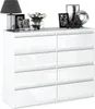 MRBLS_HOME Kommode mit 8 Schubladen 120x33,5x92,5  (Weiß Produktbild-Vorschau 5