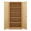An open, empty beige metal cabinet with multiple shelves, shown against a white background. Produktbild-Vorschau